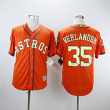 Houston Astros #35 Justin Verlander Astros 35 Orange Fan With Logo With Team Logo