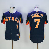 Houston Astros #7 Craig Biggio Astros 7 Blue Elite Retro Player