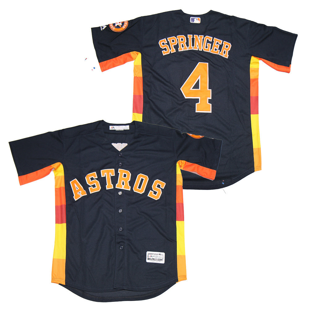 Houston Astros #4 George Springer Astros 4 Blue Elite