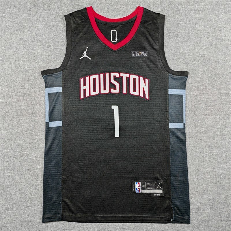 Houston Rockets #1 Amen Thompson Rockets 1 Black Style 2