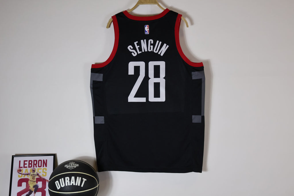 Houston Rockets #28 Alperen Sengun 24 Rockets Black Style 1
