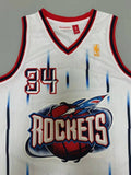 Houston Rockets #34 Hakeem Olajuwon 1996-97 throwback jersey white Style 3