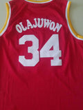 Houston Rockets #34 Hakeem Olajuwon Rockets 34 Retro Red Style 1