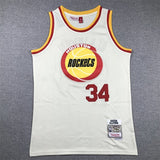 Houston Rockets #34 Hakeem Olajuwon Rockets 34 Yellow Retro s-xxl Style 2