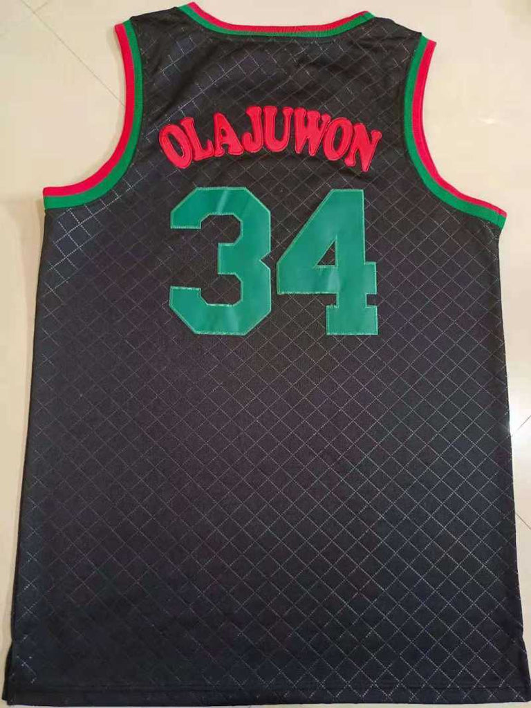 Houston Rockets #34 Hakeem Olajuwon Rockets 34# Black Jersey Style 1
