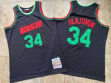 Houston Rockets #34 Hakeem Olajuwon mitchell&ness Napoli Rockets 34 Olajuwon Black Jersey Style 10