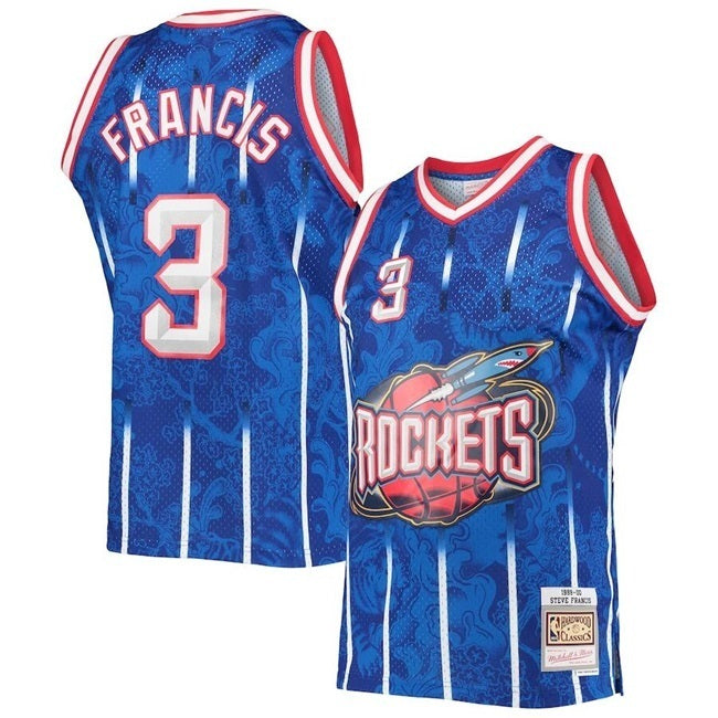 Houston Rockets #3 Steve Francis Blue 1999-2000 Mitchell & Ness Hardwood Classics