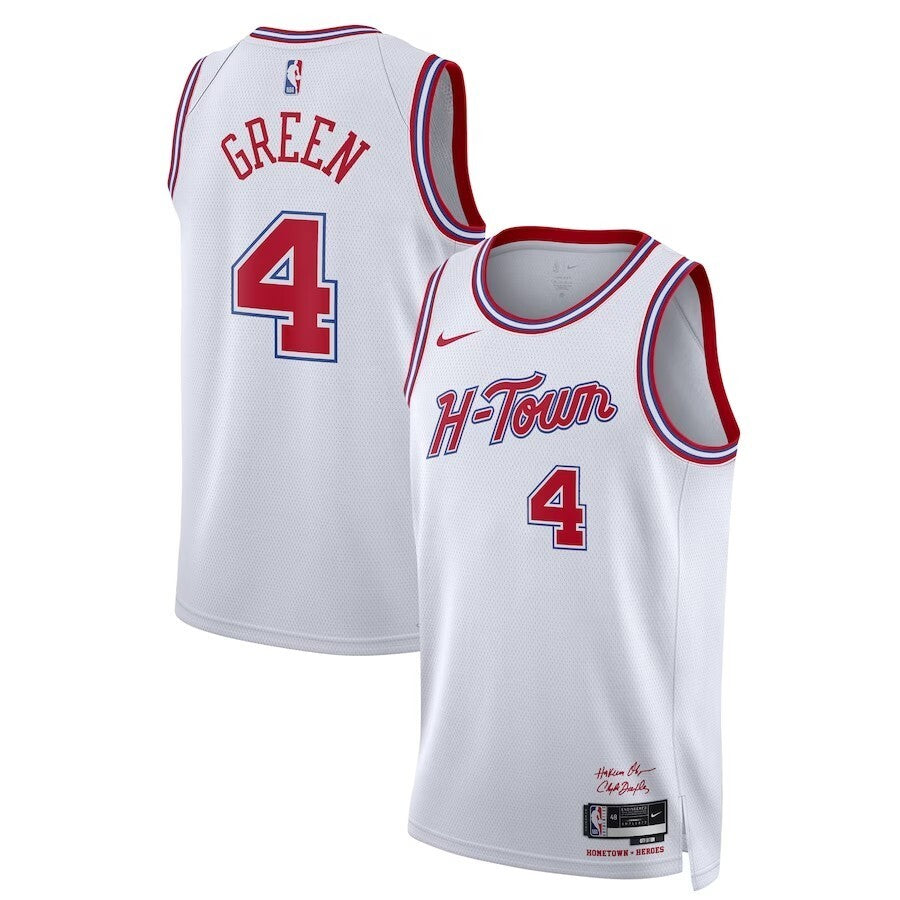 Houston Rockets #4 Jalen Green Unisex 202324 Swingman Jersey - White - City Edition