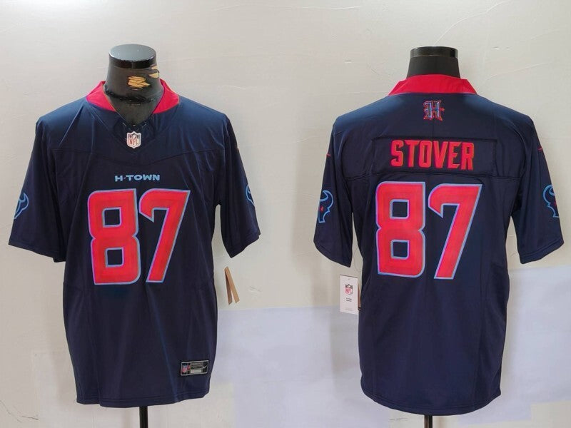 Houston Texans #87 Cade Stover V3 Style 3