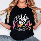 I Came I Saw I Had Anxiety T-Shirt, Mental Health T-Shirt, Funny Mama T-Shirt, Bright Doodle, Sarcastic Skeleton T-Shirt