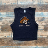 I Do what I want Baby Tee, Cowboy Baby Tee, Rebel Crop Tank, Stubborn Cowgirl Womens Top, Crazy girlfriend Crop