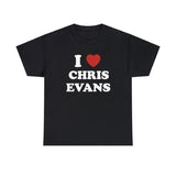 I Love Chris Evans Unisex Tee, I Love T shirt Menswear T-Shirt