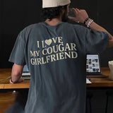 I Love My Cougar Girlfriend Shirt, Boyfriend Gift, I Love My Girlfriend Tee, I Heart My Cougar Shirt, Valentines Gift, Casual Cotton I Love My Cougar Girlfriend T-Shirt