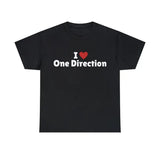 I Love O.n.e Di.rec.tion T-Shirt, I Heart OneD Tee Shirt - 1.D I Love Tshirt Gift Shirt, Unisex Shirt, I love T-Shirt, I heart shirt