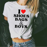 I Love Shoes Bags And Boys T shirt, Gift For Him, Gift For Her, I love Shirt, I heart shirt, Girl Love Shoes Bags And Boys