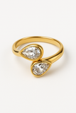 Twin teardrop ring
