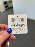 Golden floral studs