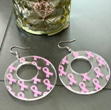 Acrylic Breast Cancer Hoops