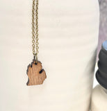 Michigan Wooden Adjustable Necklace