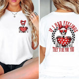 If I Had Feelings They 'd Be For You T-Shirt, Valentines Day Skeleton Shirt, Valentine Coquette Skull Tee, Valentine Day Gift Tee, Couples Shirt.