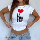 If You Say Baby Tee shirt, Y2k Clothes, Summer Top