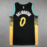 Indiana Pacers #0 Tyrese Haliburton Pacers 0 City Black Blue s-xxl Style 1