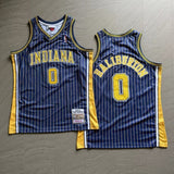 Indiana Pacers #0 Tyrese Haliburton mitchell＆ness Pacers 0 # Blue Embroidered Jersey Style 3