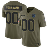Indianapolis Colts Active Player Custom Olive 2025 F.U.S.E. Salute to Service