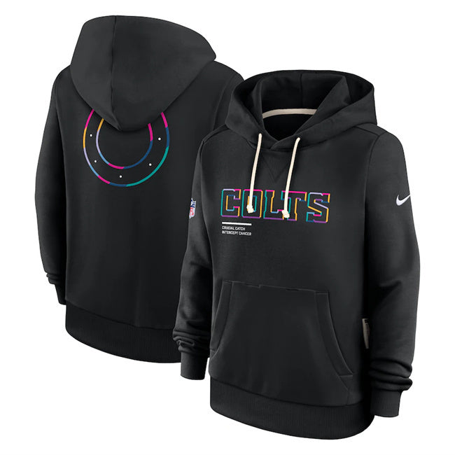 Indianapolis Colts Black 2025 Crucial Catch Club Pullover Hoodie(Run Small)