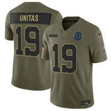 Indianapolis Colts #19 Johnny Unitas Olive 2025 F.U.S.E. Salute to Service