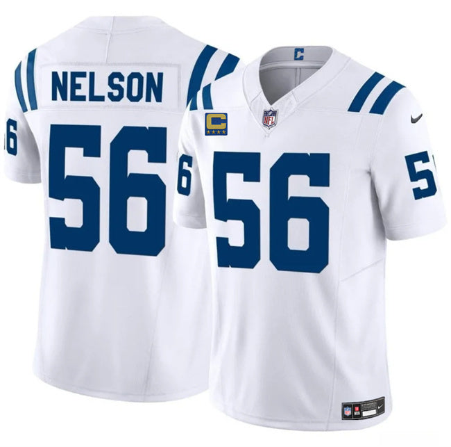 Indianapolis Colts #56 Quenton Nelson White 2025 F.U.S.E. With 4-Star C Patch
