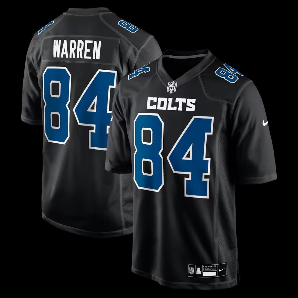 Indianapolis Colts #84 Tyler Warren Fashion Game Jersey - Black