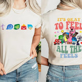 Inside Out It's Okay To Feel All The Feels Shirt, Mental Health shirt, Inclusion Shirt, Speech Therapy Shirt, BCBA Shirt, Para Shirtstyle{n002}4