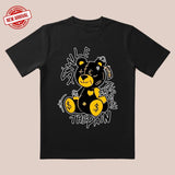 'Smile Through Pain' Tee |   Black Bear Symbol & Yellow-White Clash |   Trendy Motivational Wear for Daily/Date/Inspiration