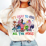 It's Okay To Feel All The Feels Shirt, Mental Health T-Shirt, Inclusion Sweatshirt, Speech Therapy Shirt, BCBA Shirt, Para Shirt, Possitive Message Shirt