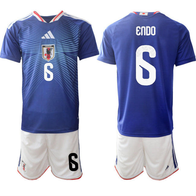 Japan #6 Wataru Endo Blue 2026 World Cup Home Soccer Jersey Suit