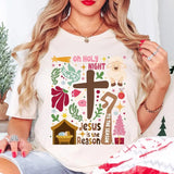 Jesus Christmas Sweatshirt, True story Tee, Oh Holy Night Hoodie, Christian Christmas T-shirt, Jesus is the reason Gift Cotton Fabric Top Womenswear