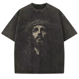 Jesus Shirt, Christian Streetwear Religious Gift for Him or Her Faith Apparel, Washed Unisex Tee Jesus Christ Church Wear Womenswear