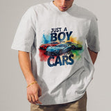 Just A Boy Who Loves Cars Shirt, Sublimation, Colorful Cars Sweatshirt