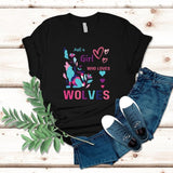 Just A Girl Who Loves Wolves T Shirt Hoodie Sweater Howling Wolf Girl Shirt Wildlife Animals Shirt Cute Wolf Shirt Girl Birthday Shirt Bff Gift Shirt