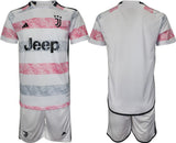 Juventus FC Custom 2023 24 White Pink Away Soccer Jersey Suit