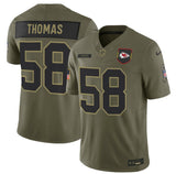 Kansas City Chiefs 58 Derrick Thomas Olive 2025 F.U.S.E. Salute to Service