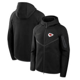 Kansas City Chiefs Black Tech Fleece Full-Zip Windrunner Hoodie