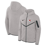 Kansas City Chiefs Gray Tech Fleece Full-Zip Windrunner Hoodie
