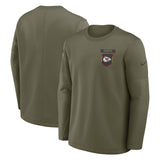 Kansas City Chiefs Olive 2025 Salute to Service Sideline Coaches Therma-FIT Long