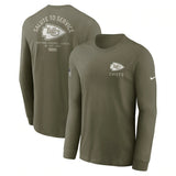 Kansas City Chiefs Olive 2025 Salute to Service Sideline Long Sleeve T-Shirt