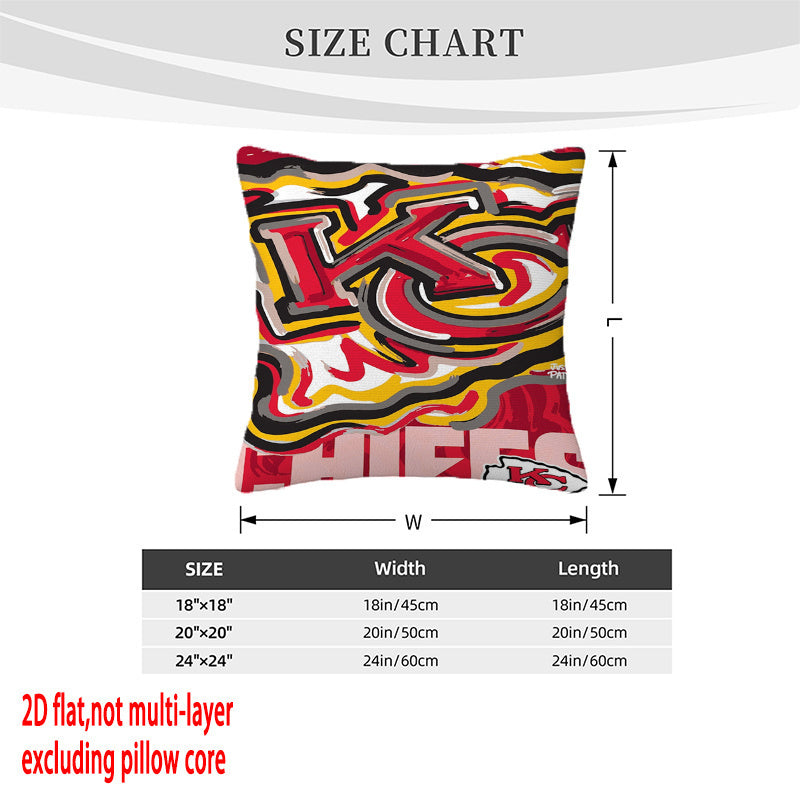 Kansas City Chiefs Pillow Case Chiefs Pillow Cover ( Without Pillow Insert ) Style 58