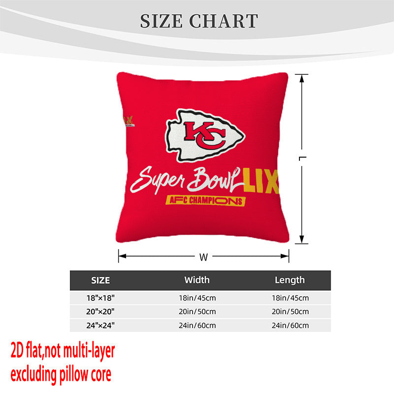 Kansas City Chiefs Pillow Case Chiefs Pillow Cover ( Without Pillow Insert ) Style 63