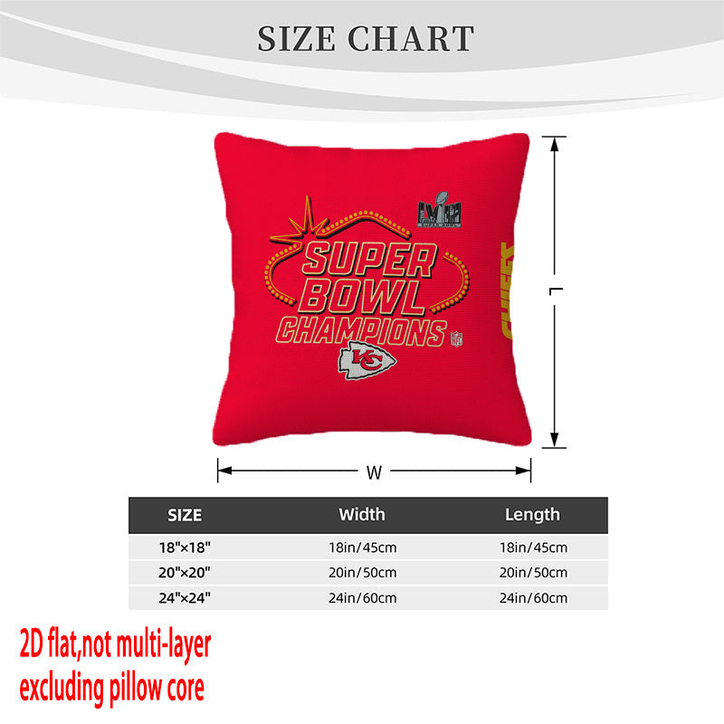 Kansas City Chiefs Pillow Case Chiefs Pillow Cover ( Without Pillow Insert ) Style 65