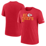 Kansas City Chiefs Red Overlap Lockup Tri-Blend T-Shirt